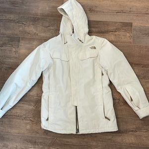 Womens White NorthFace ski jacket, size M